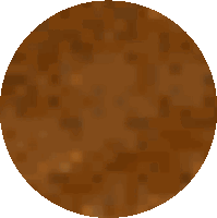 a pixel art drawing of a brown circle with a white background
