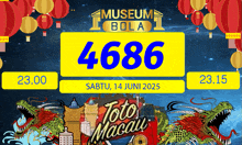 an advertisement for museum bola toto macau