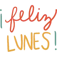 a colorful sign that says feliz lunes on it