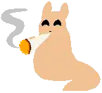 a pixel art drawing of a cat smoking a cigarette