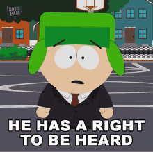 He Has A Right To Be Heard Kyle Broflovski GIF - He Has A Right To Be Heard Kyle Broflovski South Park GIFs