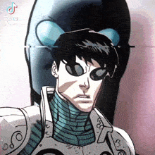 a cartoon of a man wearing sunglasses and a superhero suit .