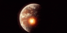 the earth is being destroyed by a massive explosion .