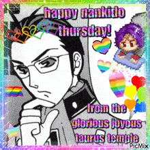 a happy nankido thursday picture with a man wearing glasses
