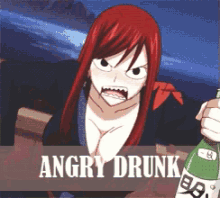 drunk fairy tail angry