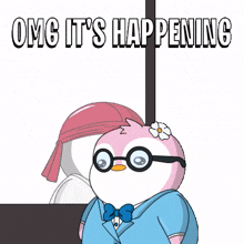 excited omg time oh my god penguin