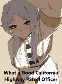 what a good california highway patrol officer written on a poster