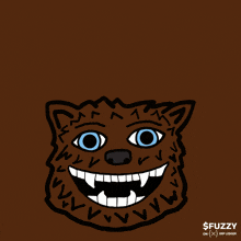 a drawing of a bear wearing a crown with the words $ fuzzy on the bottom