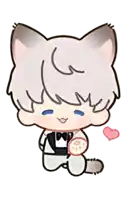 a drawing of a boy with cat ears