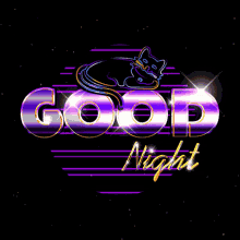 Goodnight Cat GIF - Goodnight Cat Neon Light GIFs