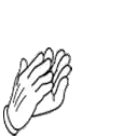 a black and white drawing of a pair of hands applauding .
