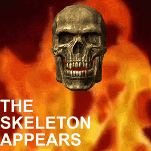 the skeleton appears