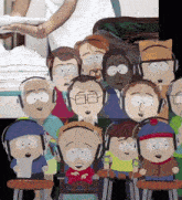 a bunch of south park characters wearing headphones
