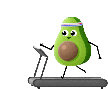 Avocado Workout Sticker - Avocado Workout Jogging Stickers