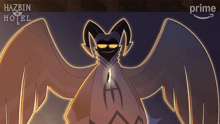 a poster for hazbin hotel shows a demon with horns