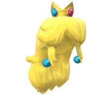 a yellow wig with a crown on it