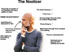 a picture of a man with a beard is labeled the nooticer