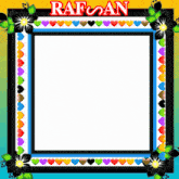 a picture frame with the name rafoan written on it