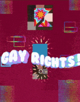 a purple background with the words gay rights written on it