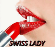 Swiss Lady Red Lips GIF - Swiss Lady Red Lips Lipstick GIFs