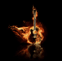 Guitar In Flams GIF - Guitar In Flams On Fire GIFs