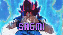 a cartoon character with the word sagami written on it