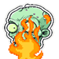 Zombie On Fire Sticker - Zombie On Fire Stickers