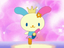 a cartoon character with a crown on her head and a flower in her hair