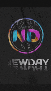 a black background with a colorful logo that says new day