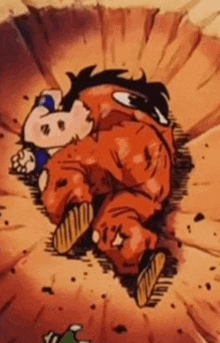 a cartoon character is laying on the ground in a cave .