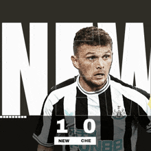a man in a black and white striped shirt with the number 10