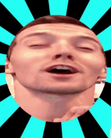 a man with his eyes closed and his mouth open