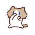 a cartoon dog is crying and covering its face with its hand .