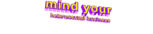 the word heterosexual business is written in purple and yellow letters