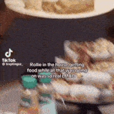 a tiktok video shows a person getting food while all that was going on was so real lmao .