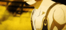 a close up of a person 's neck and chest in a cartoon .
