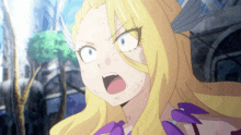 a girl with blonde hair and blue eyes is making a funny face