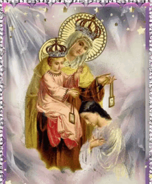 La Virgen Del Carmen Y Un Angel GIF - Virgen Del Carmen Madre De Cristo Madre Mía GIFs