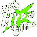 a green and black logo that says ' it 's hyper time '