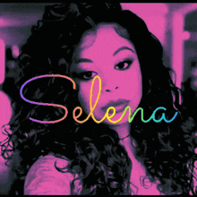 a drawing of a woman with the name selena written on it