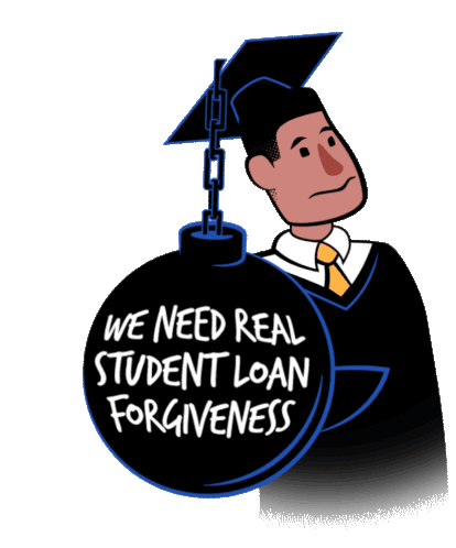 Loan Forgiveness Student Debt Sticker - Loan Forgiveness Student Debt Degree Stickers