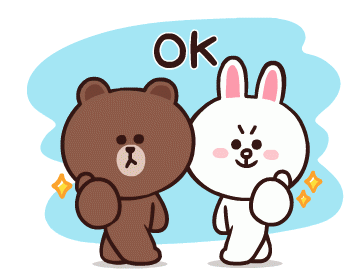 Ok Brown And Cony Sticker - Ok Brown And Cony Bear And Bunny Stickers