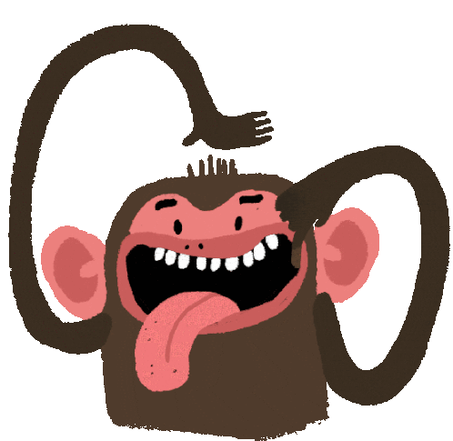 Crazy Monkey Dances Sticker - Monkeys Best Friend Making Fun Tongue Out Stickers