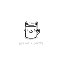 adorable cat buy coffee hi