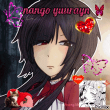 a picture of a girl with the words " nango yuurayn " above her