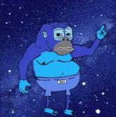 a cartoon of a blue gorilla with the words dream b written on it