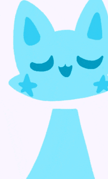 a blue cat with blue stars on its face