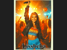 a poster of a woman holding a microphone and the name lissbeba