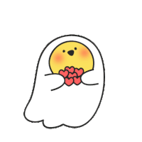 Egg Ghost Sticker - Egg Ghost Cute Stickers