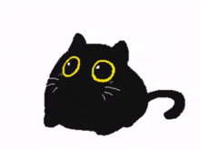 a black cat with its mouth wide open